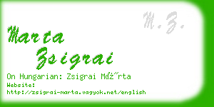 marta zsigrai business card